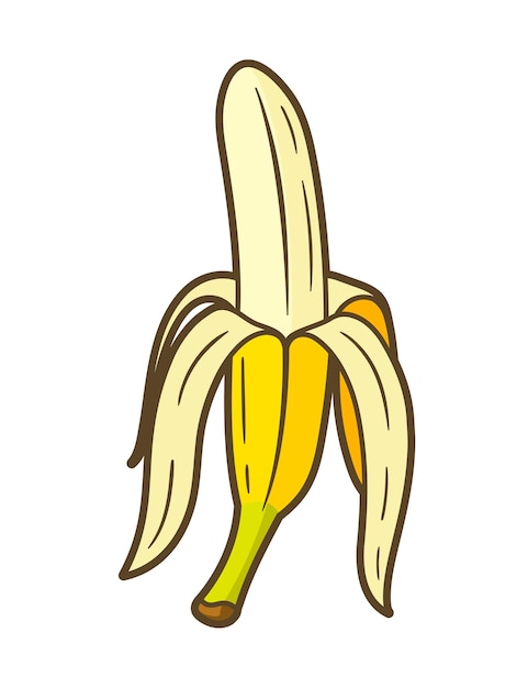 Plano de plátano amarillo aislado sobre fondo blanco