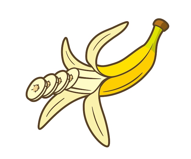 Plano de plátano amarillo aislado sobre fondo blanco
