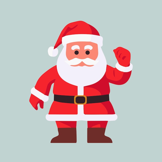 Plano, santa claus, cabeza, navidad, avatar, icono, vector, ilustración, aislado, en, un, fondo blanco