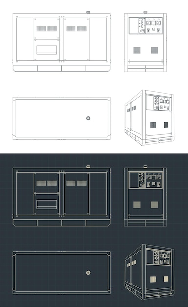 Vector los planos del generador diésel