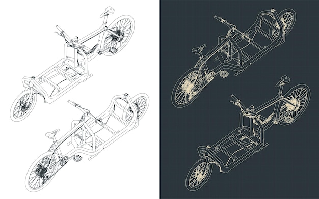 Los planos isométricos de las bicicletas de carga