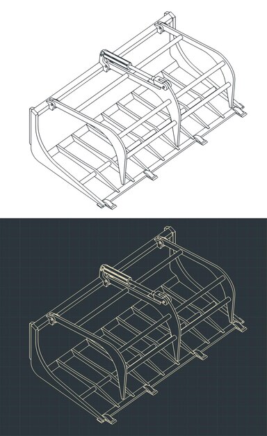 Los planos isométricos del cubo de agarre