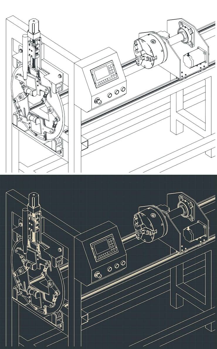 Vector los planos de las máquinas de corte de tubos cnc