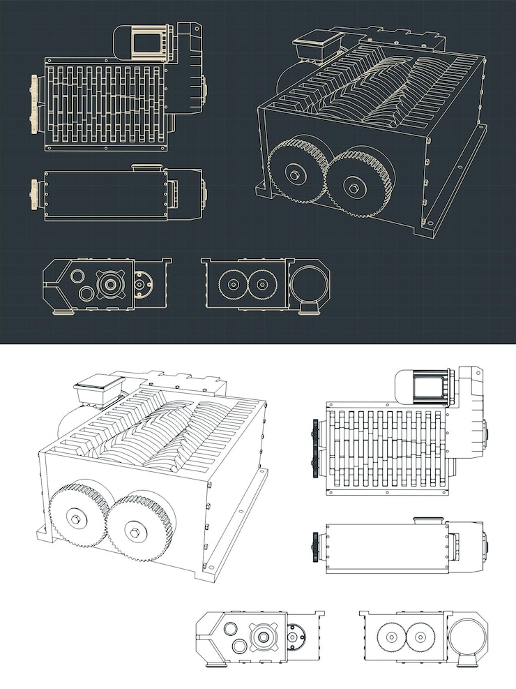 Vector los planos de las máquinas trituradoras