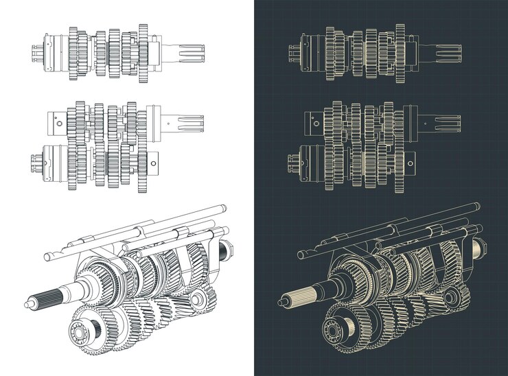 Vector los planos de los mecanismos de la caja de cambios