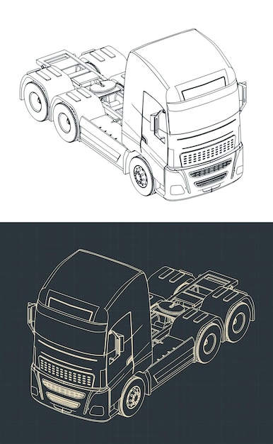 Los planos de los tractores de camiones