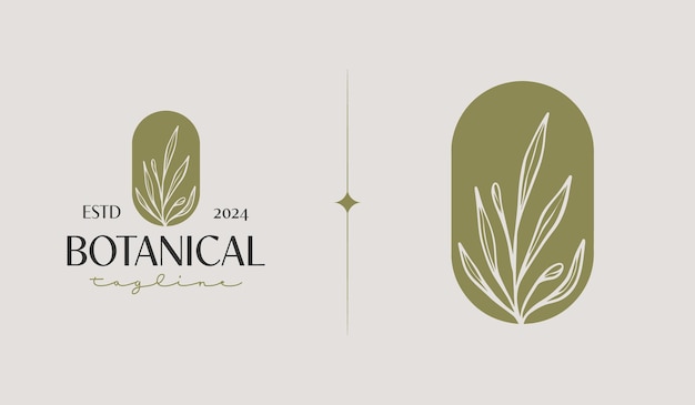Plant Botanical Leaf Flower Logo Template Símbolo premium creativo universal Ilustración vectorial Creativo plantilla de diseño mínimo Símbolo para la identidad empresarial corporativa