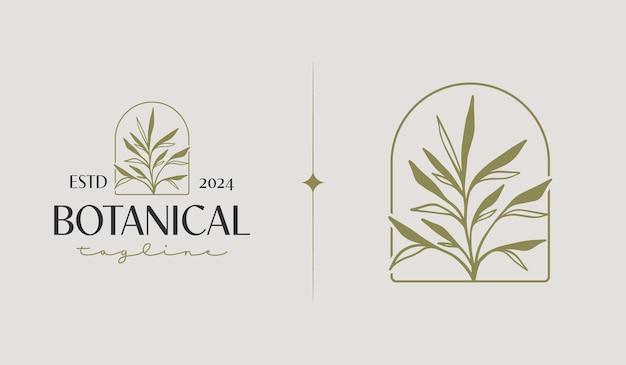 Plant Botanical Leaf Flower Logo Template Símbolo premium creativo universal Ilustración vectorial Creativo plantilla de diseño mínimo Símbolo para la identidad empresarial corporativa