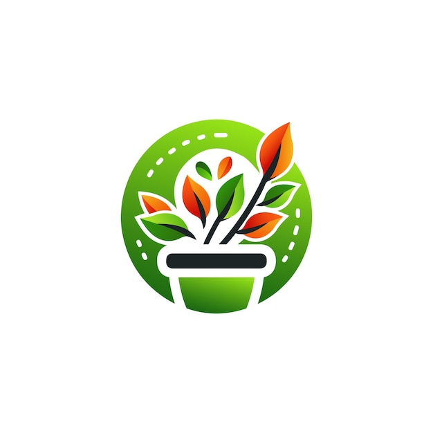 Plant top logo modelo vectorial de logotipo de la naturaleza verde.