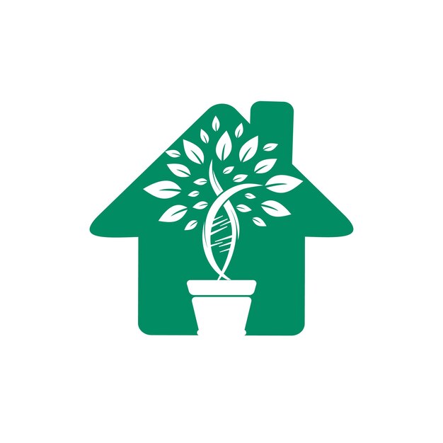 Planta de adn con diseño de logotipo de vector de forma casera