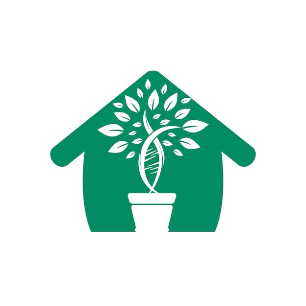 Planta de ADN con diseño de logotipo de vector de forma casera