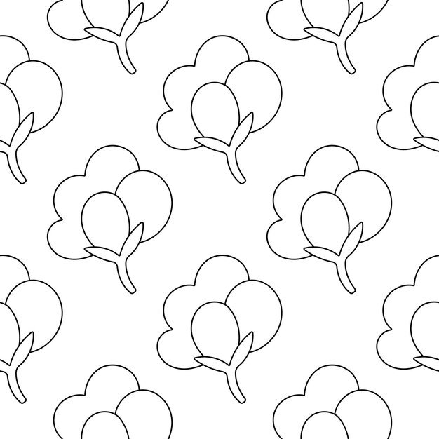 planta de algodón cómodo patrón de higiene femenina ilustración vectorial de línea