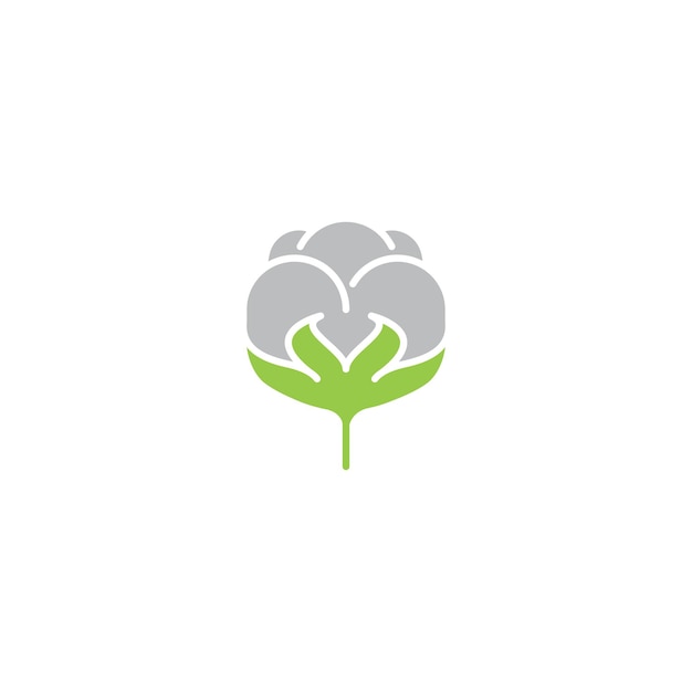 Planta de algodón. Plantilla de icono de logotipo vectorial