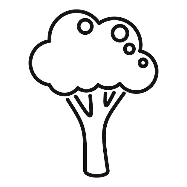 Planta brócoli icono contorno vector repollo vegetal ensalada dulce