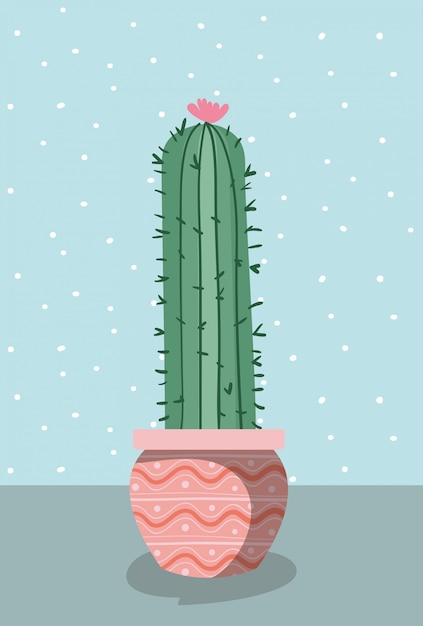 Vector planta de cactus en maceta