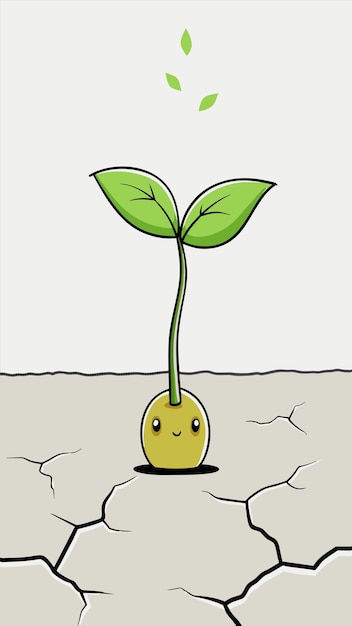 una planta con una cara dibujada