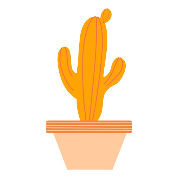 Planta de casa de cactus plana vectorial