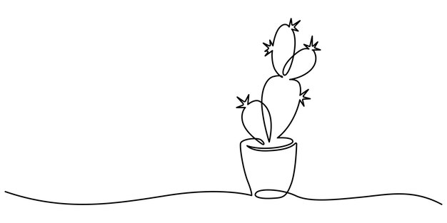 Planta de la casa de la higuera Fiddleleaf Dibujo de línea única con trazo editable Planta de la casa Monstera en olla