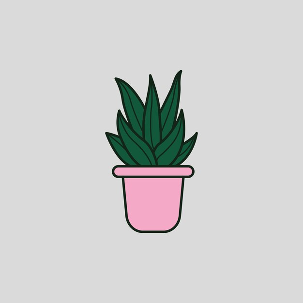 Planta casera en objeto aislado de diseño de icono de maceta