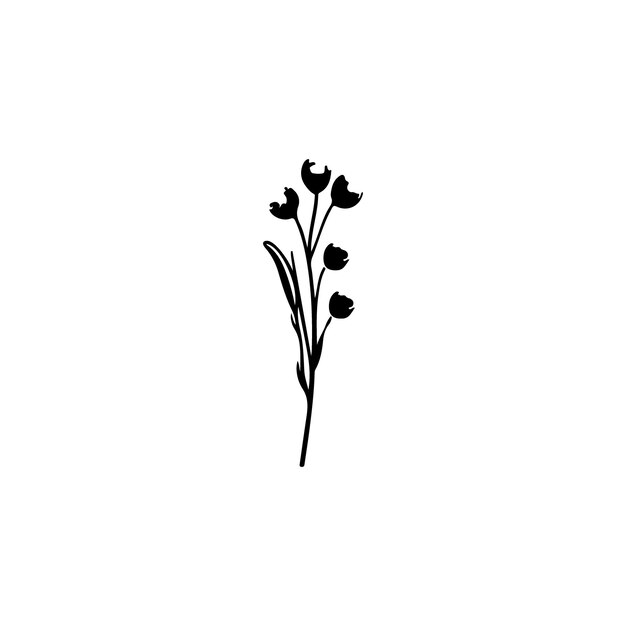 planta de decoración ilustración en blanco y negro