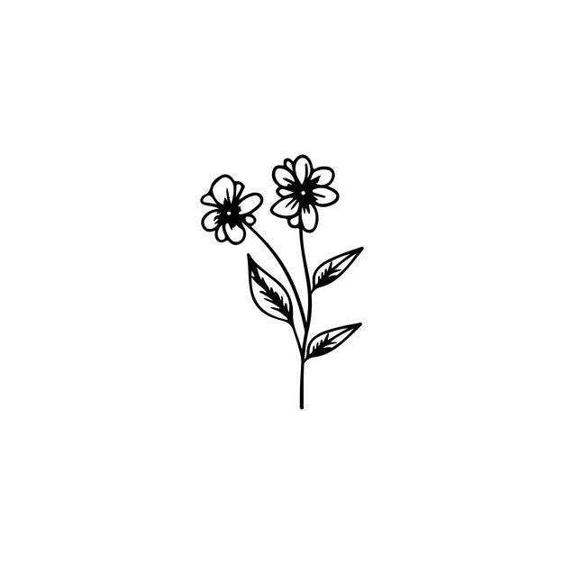 planta de decoración vector negro y blanco