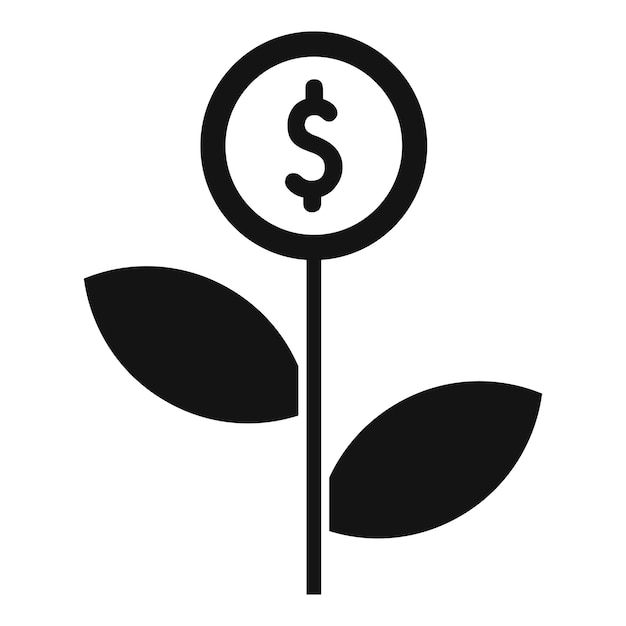 Planta dinero crecer icono simple vector Eco reciclaje hoja vida