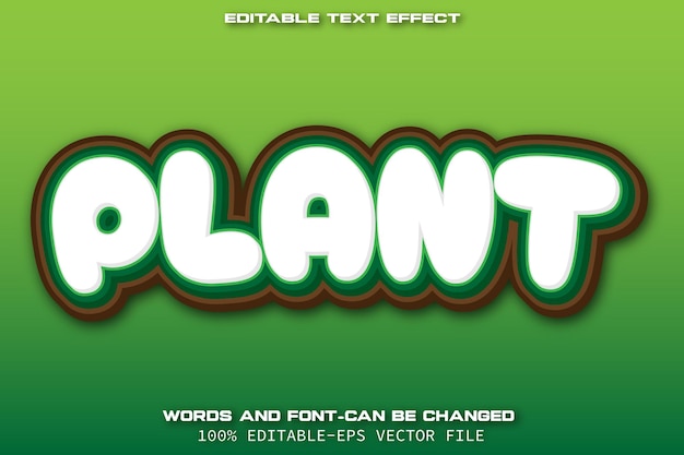 Planta Efecto De Texto Editable Estilo De Dibujos Animados