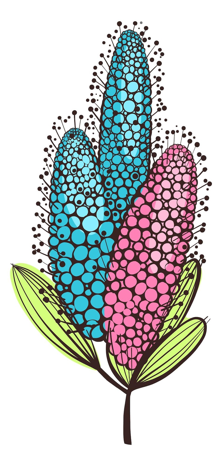 Vector planta floreciente flor de arbusto de mariposa lila de verano dibujada a mano