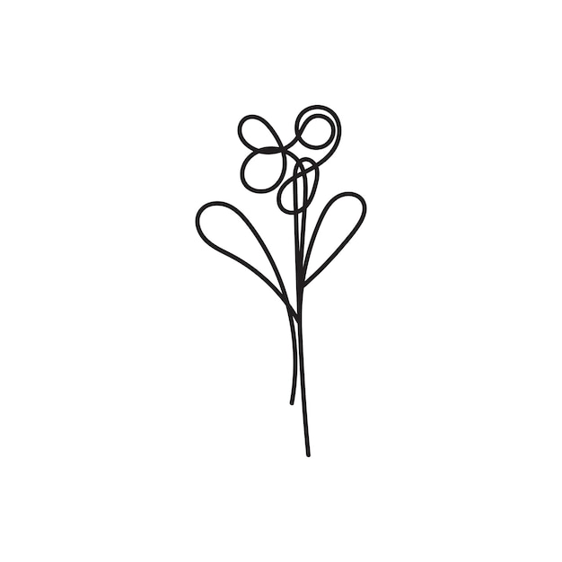planta de flores diseño minimalista dibujado a mano dibujo de estilo de una línea planta de flores arte de una línea continua