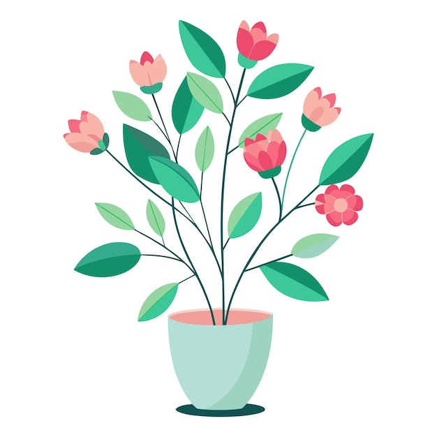 Una planta con flores rosadas.