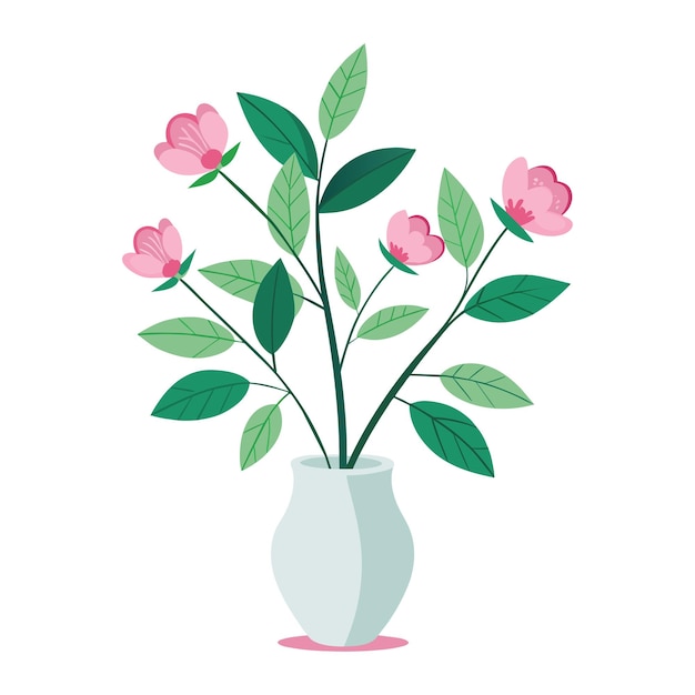 Una planta con flores rosas
