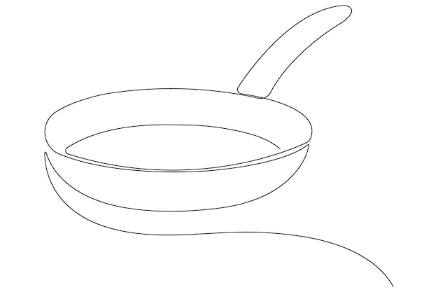 Planta de fritura continua dibujo artístico de una línea del concepto de ilustración vectorial de contorno