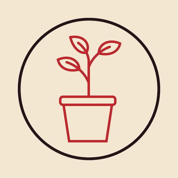 Planta el icono de la olla de moda agradecido ilustración vectorial abstracta diseño de obras de arte coloridas