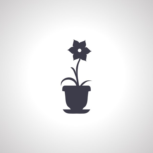 planta de interior en un icono de maceta flor en un icono de línea de maceta