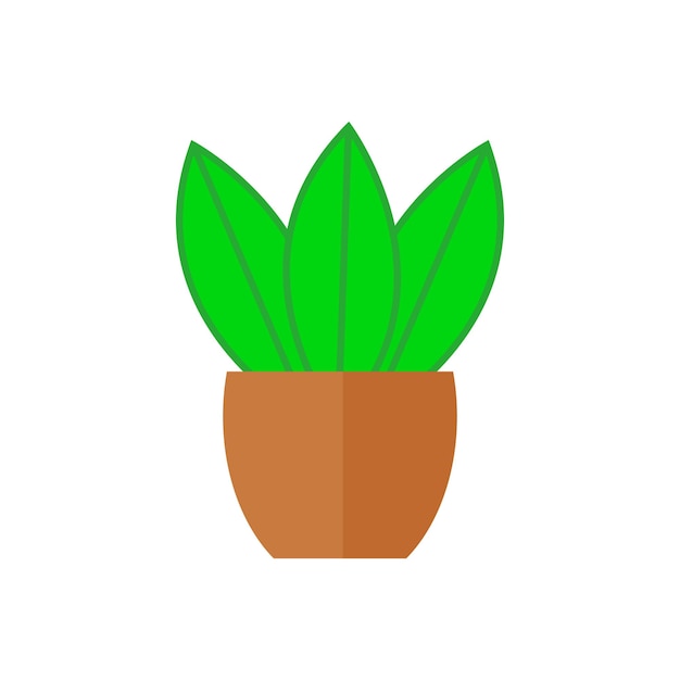 planta de interior en una olla. Diseño plano