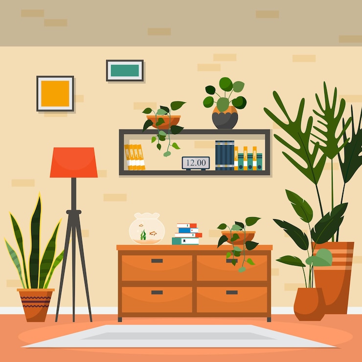Vector planta de interior tropical planta decorativa verde interior casa ilustración