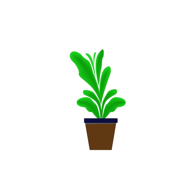 Planta de interior en vector de fondo blanco