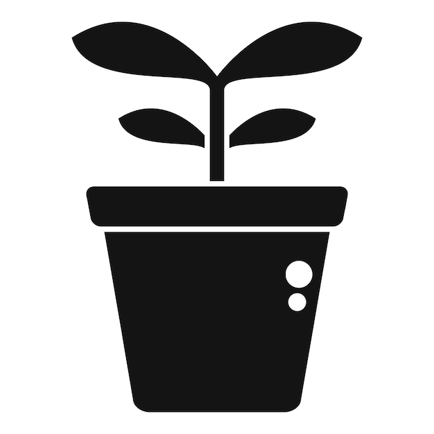 La planta joven que crece en un icono de olla muestra la jardinería y la botánica