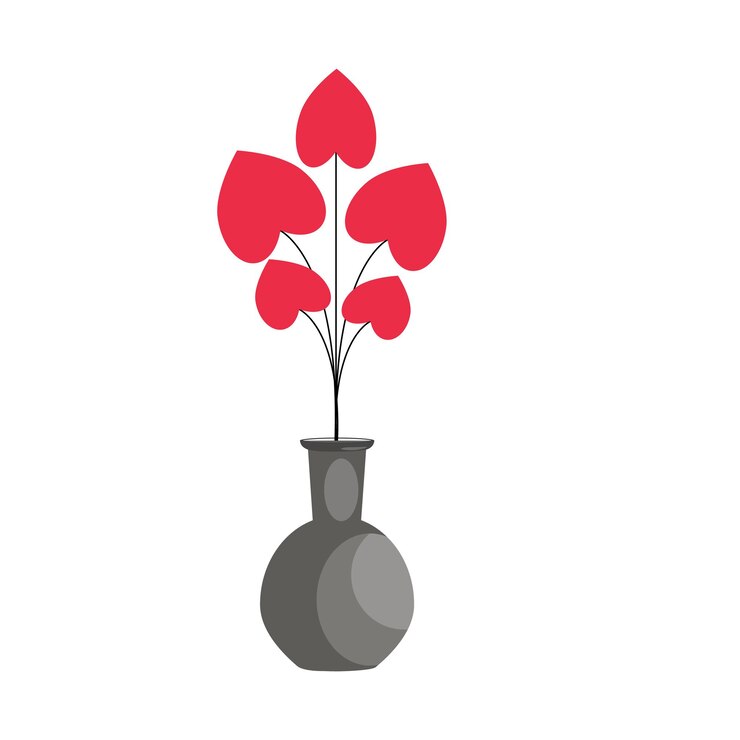 Planta en maceta conjunto de objetos planos