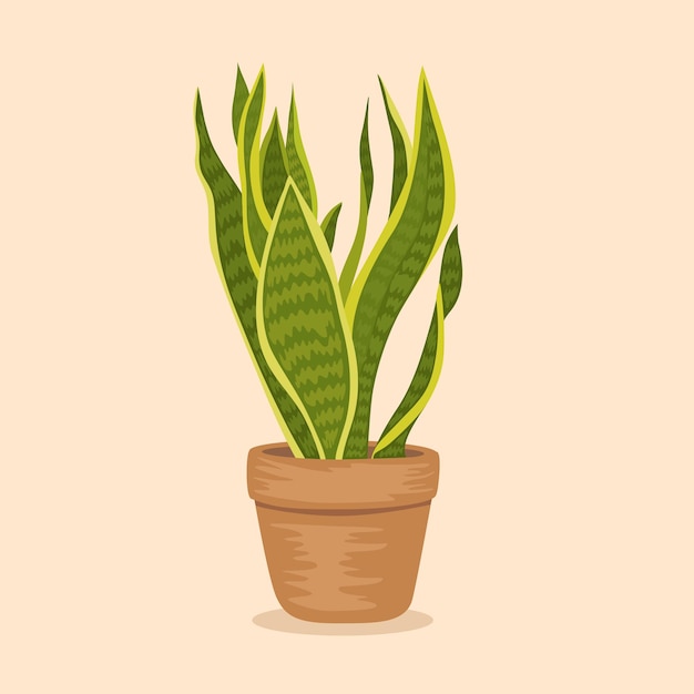 Planta en maceta de ilustración para el interior Ilustración de Vector aislado