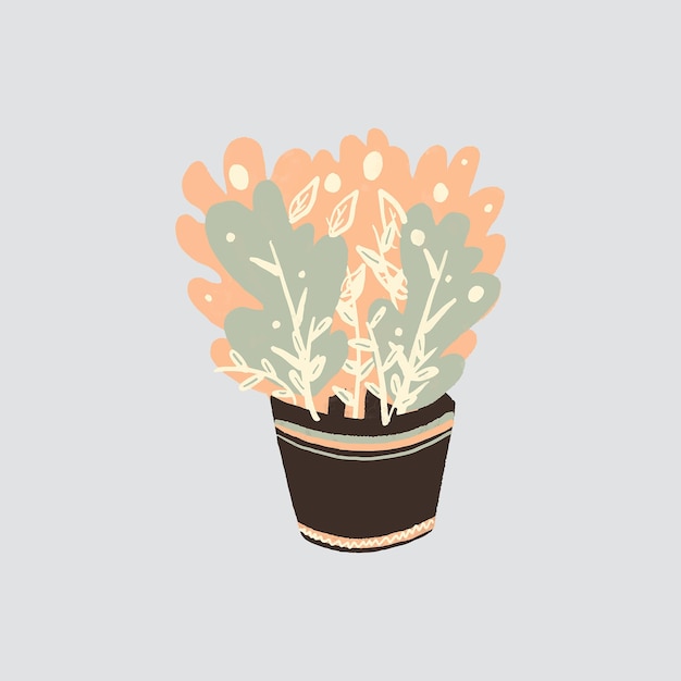 Planta En Maceta Orgánica Cero Residuos Ilustración Viva