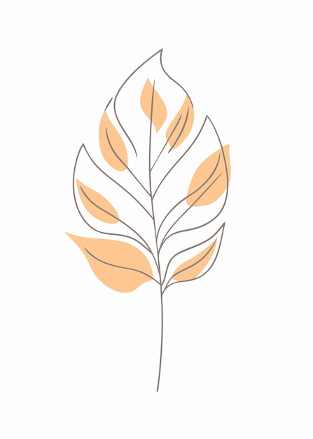 Planta minimalista con hojas grandes sobre un fondo blanco