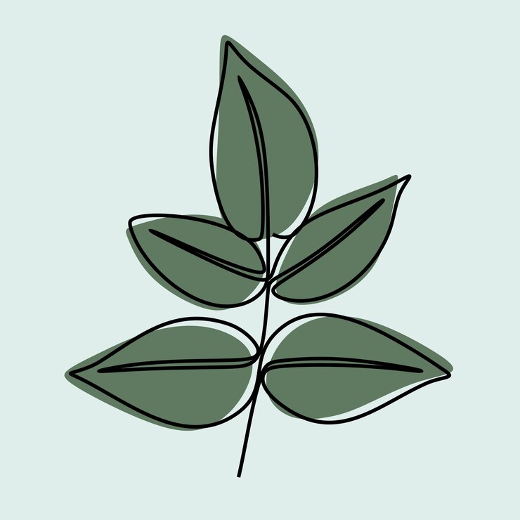 Vector planta naturaleza en línea arte de línea continua vector premium