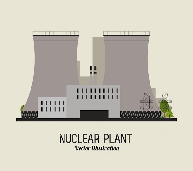 Planta nuclear en diseño colorido