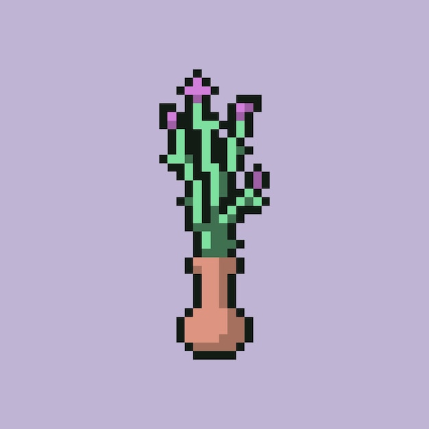 Planta de pixel art para activos de juego.