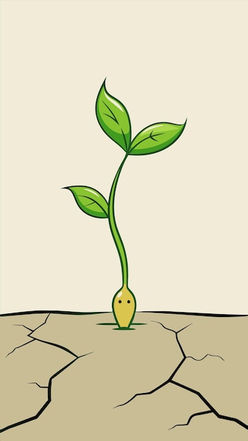 una planta que crece en una grieta en el suelo