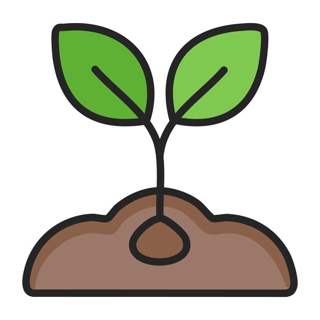 Planta que crece a partir del icono del vector de la semilla