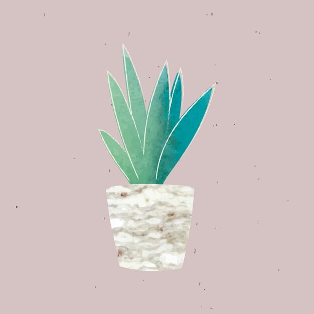 Planta de serpiente en un vector de maceta