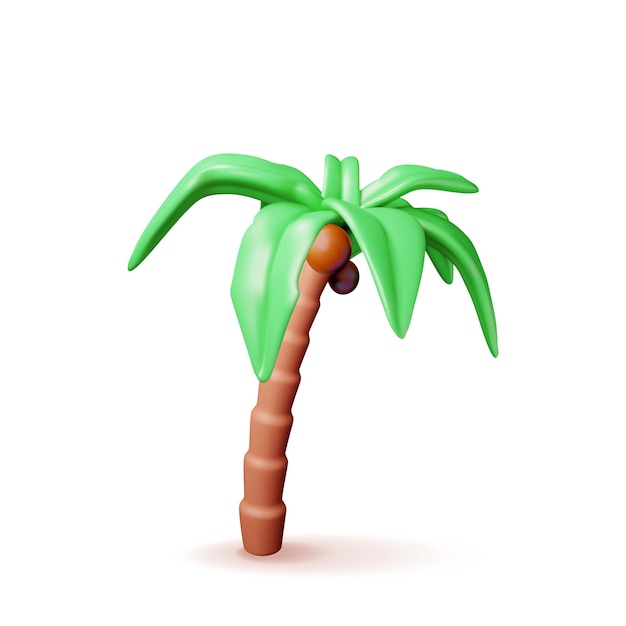 Planta tropical de palma 3d aislada en el blanco