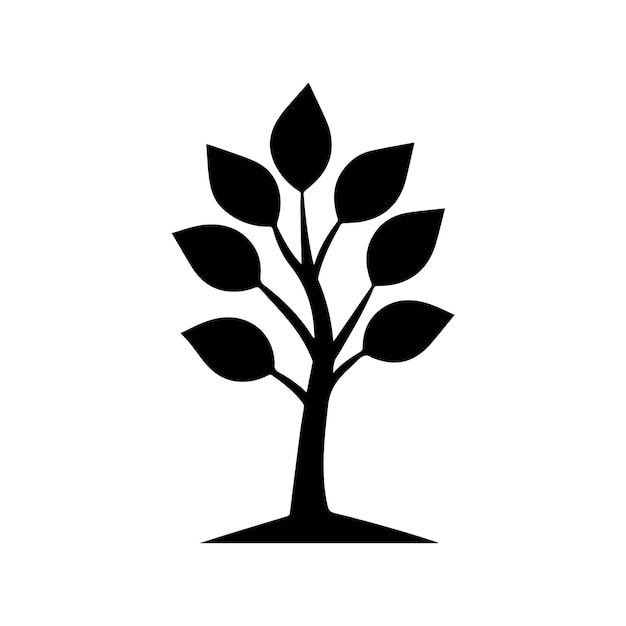Planta vectorial abstracta con plantilla de diseño de iconos de macetas